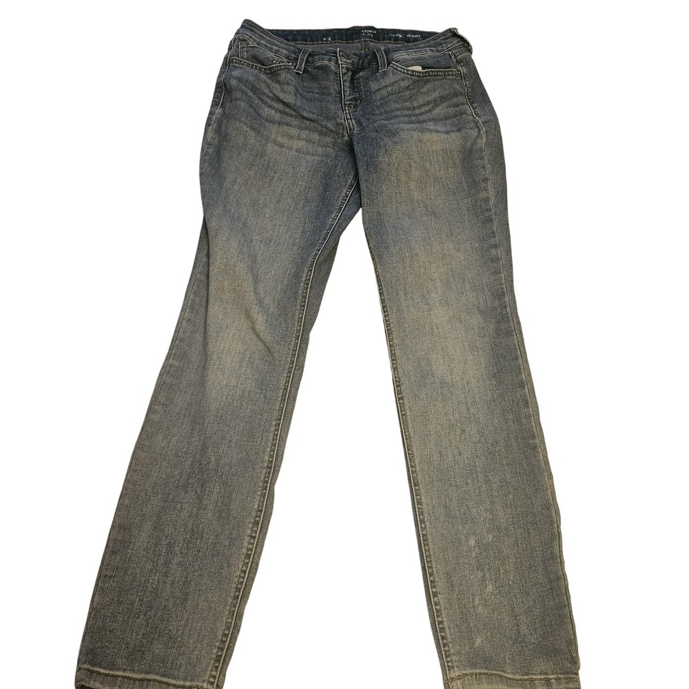 Crown & Ivy Jeans Womens Size 6 Blue Skinny Stretch Denim Slim Fit Classic Pants